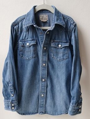 Polo Ralph Lauren Pearl Snap Western Jean Shirt Boys 7